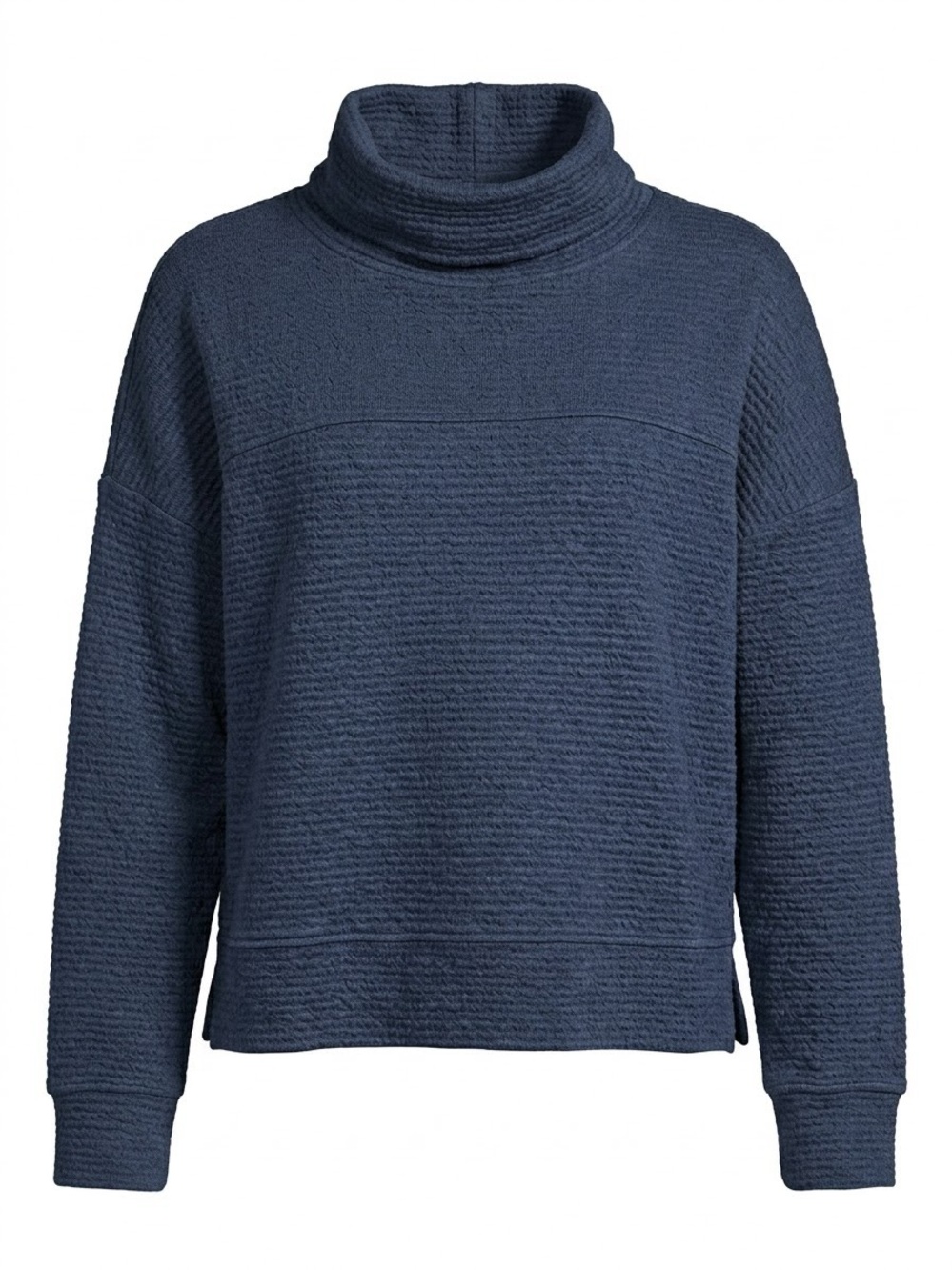 CALIA by Carrie Underwood Navy Ribbed Cowl-Neck Sweater